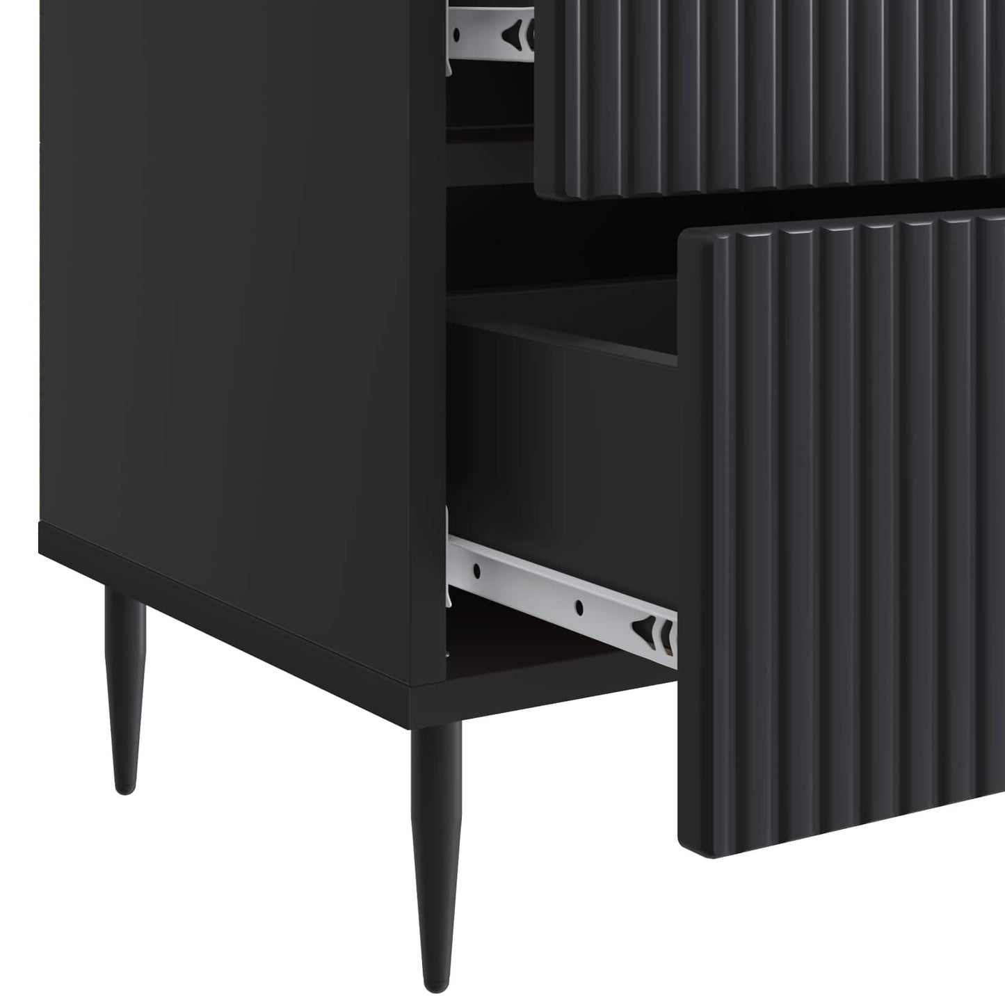 Bedside Cabinet 2 pcs Black 43 x 34.5 x 47.5 cm Engineered Wood