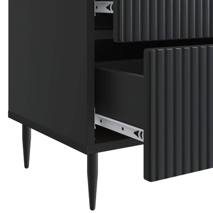 Bedside Cabinet 2 pcs Black 43 x 34.5 x 47.5 cm Engineered Wood