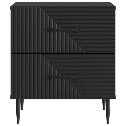 Bedside Cabinet 2 pcs Black 43 x 34.5 x 47.5 cm Engineered Wood