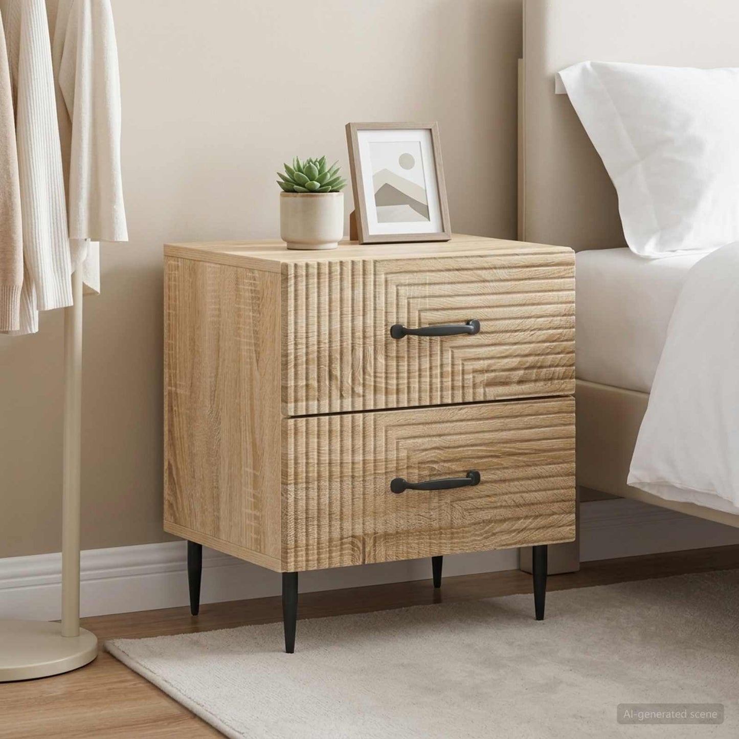 Bedside Cabinet 2 pcs Sonoma Oak 43 x 34.5 x 47.5 cm
