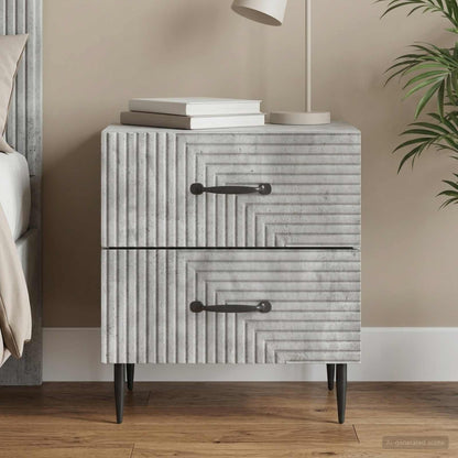 Bedside Cabinet Concrete Grey 43 x 34.5 x 47.5 cm