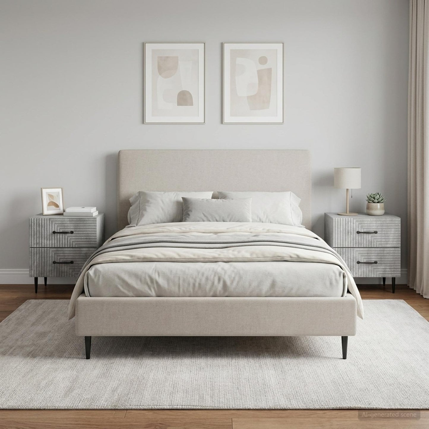 Bedside Cabinet 2 pcs Concrete Grey 43 x 34.5 x 47.5 cm