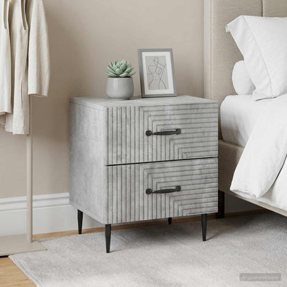 Bedside Cabinet 2 pcs Concrete Grey 43 x 34.5 x 47.5 cm