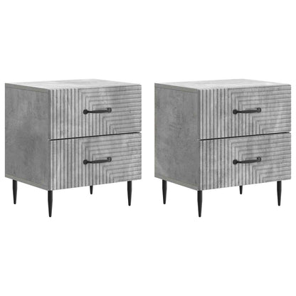 Bedside Cabinet 2 pcs Concrete Grey 43 x 34.5 x 47.5 cm