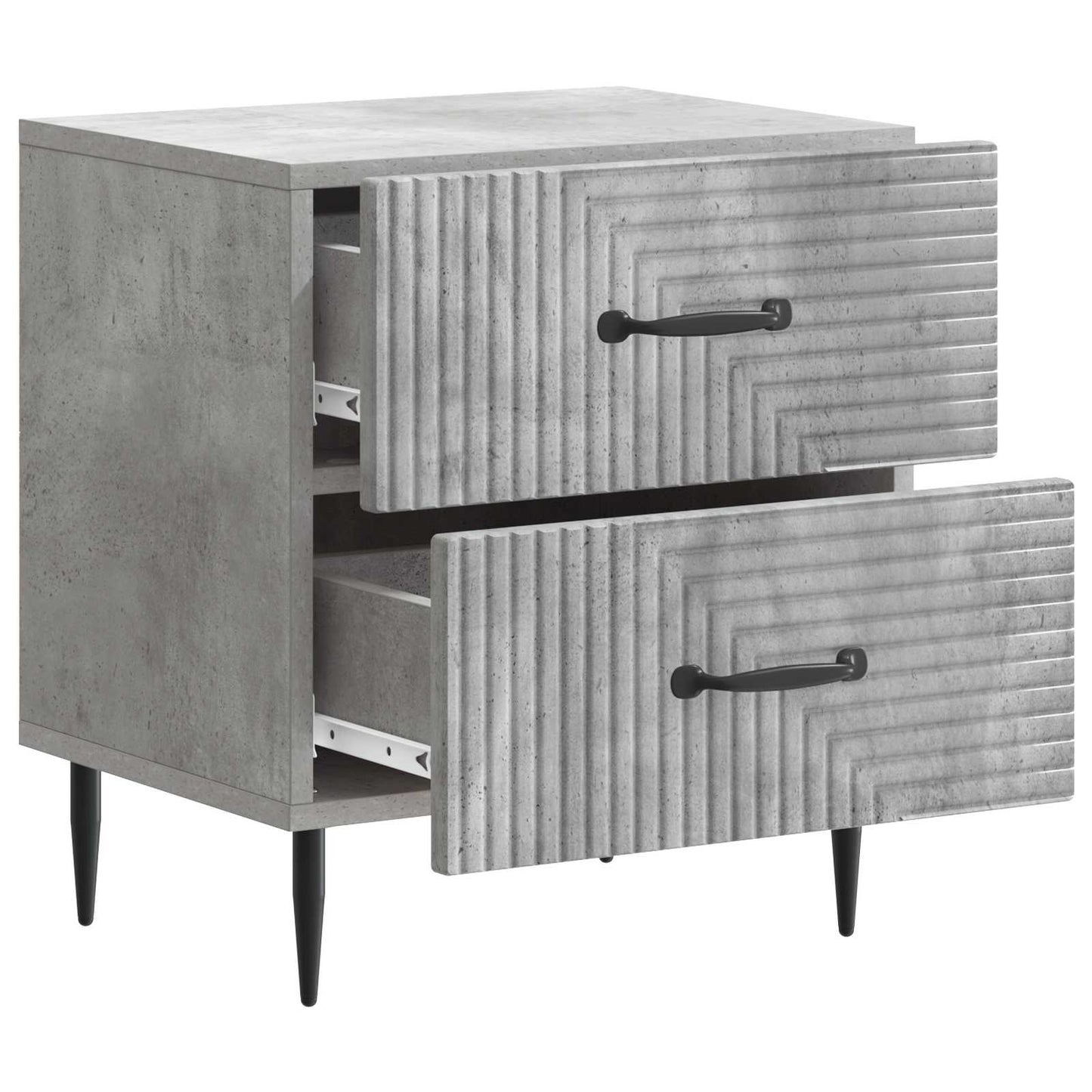 Bedside Cabinet 2 pcs Concrete Grey 43 x 34.5 x 47.5 cm