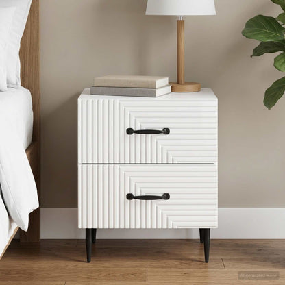 Bedside Cabinet High Gloss White 43 x 34.5 x 47.5 cm