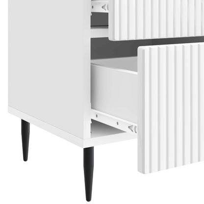 Bedside Cabinet 2 pcs High Gloss White 43 x 34.5 x 47.5 cm