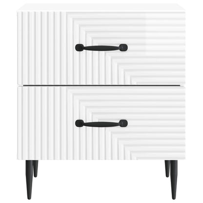 Bedside Cabinet 2 pcs High Gloss White 43 x 34.5 x 47.5 cm