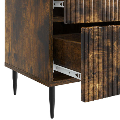Bedside Cabinet Smoked Oak 43 x 34.5 x 47.5 cm Engineered Wood