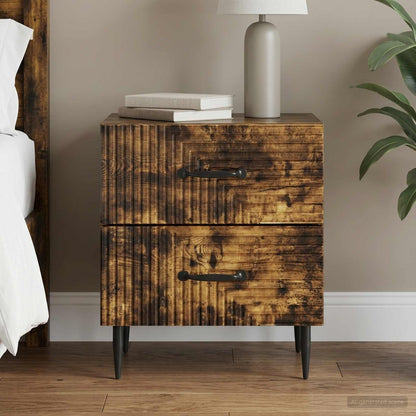Bedside Cabinet Smoked Oak 43 x 34.5 x 47.5 cm Engineered Wood