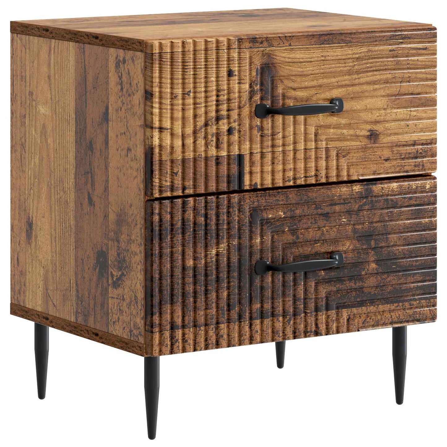 Bedside Cabinet with Drawer 2 pcs Old Wood 43 x 34.5 x 47.5 cm