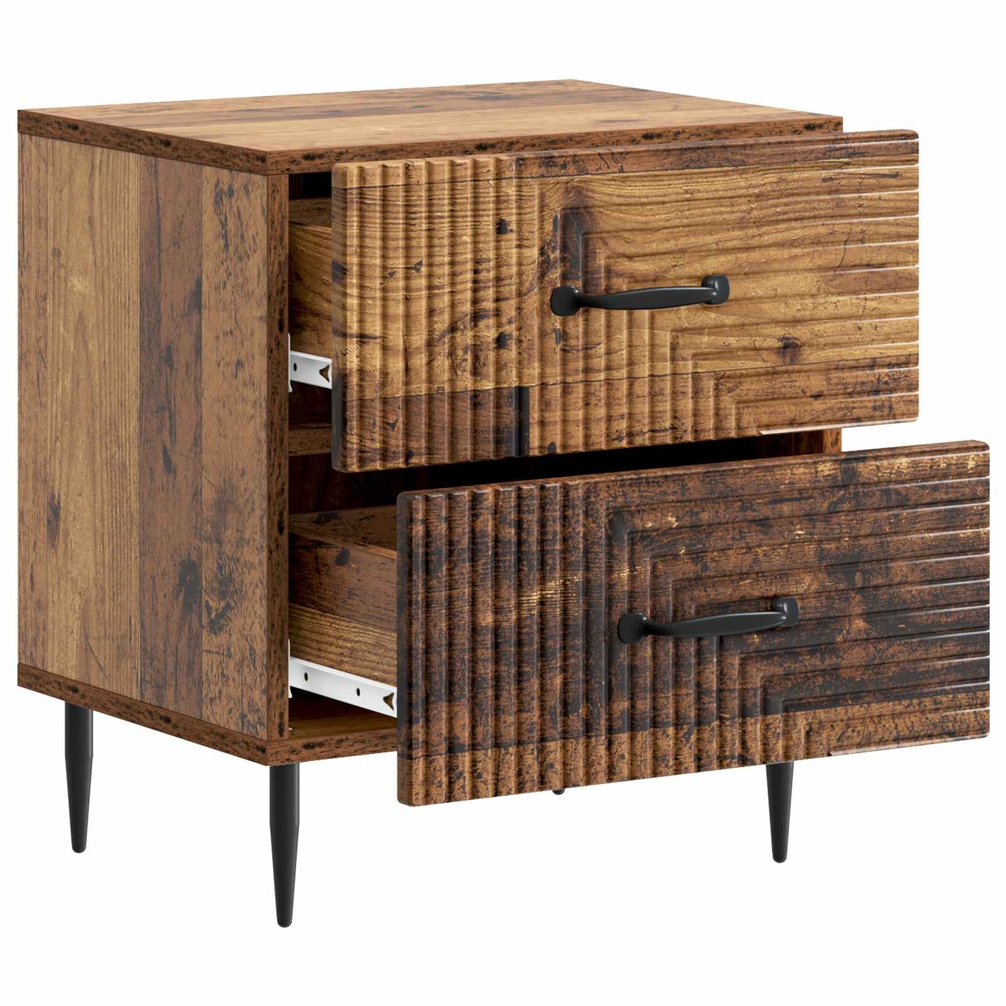 Bedside Cabinet with Drawer 2 pcs Old Wood 43 x 34.5 x 47.5 cm