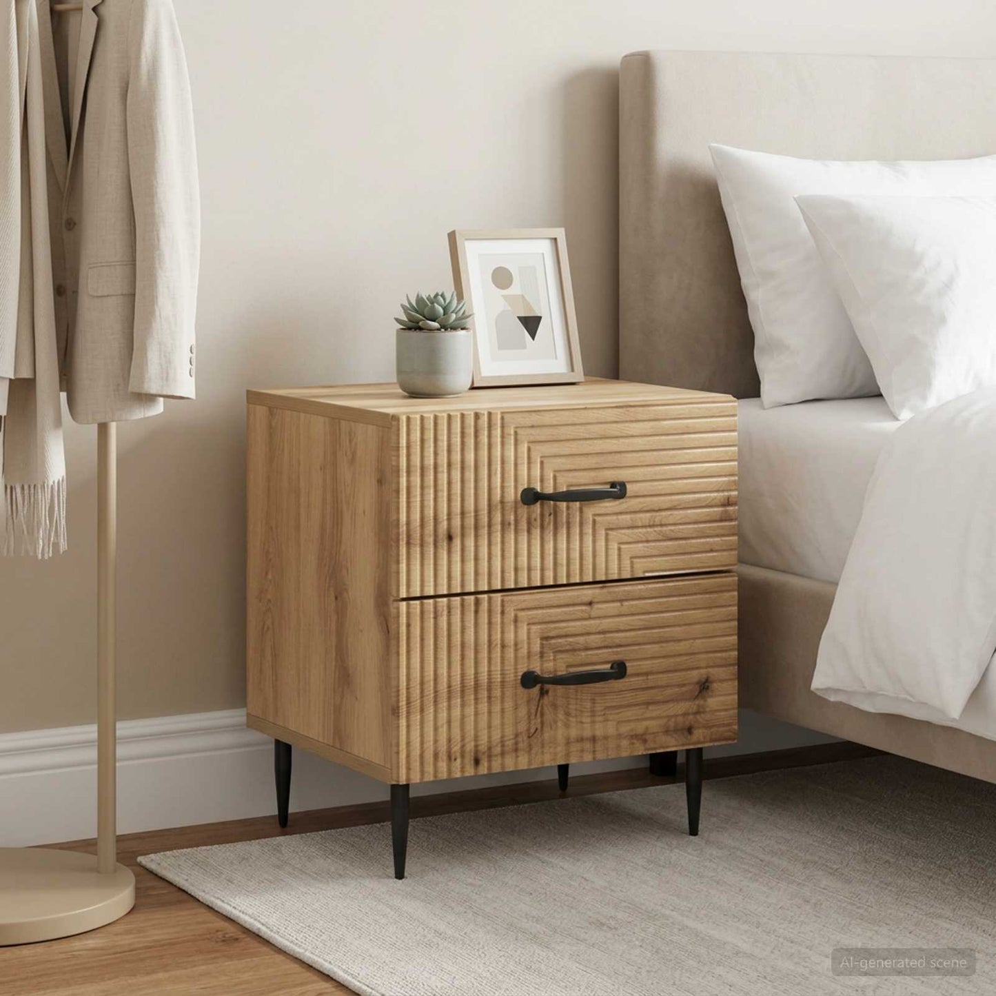 Bedside Cabinet 2 pcs Artisan Oak 43 x 34.5 x 47.5 cm