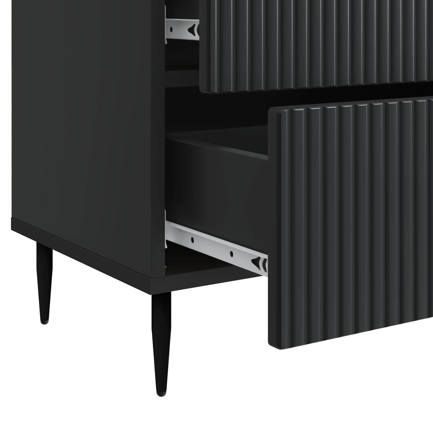 Bedside Cabinet Black 62 x 34.5 x 47.5 cm Engineered Wood