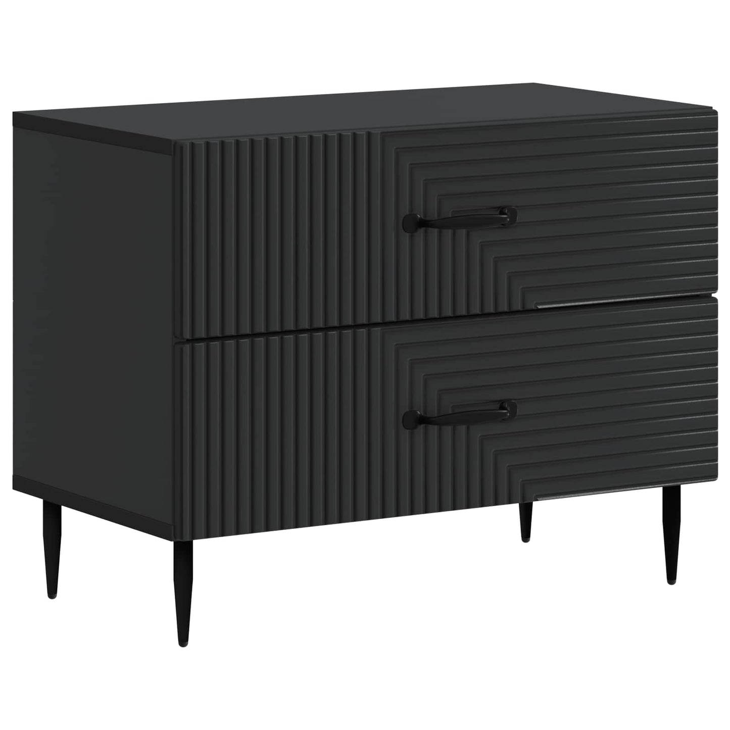 Bedside Cabinet Black 62 x 34.5 x 47.5 cm Engineered Wood