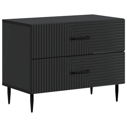 Bedside Cabinet Black 62 x 34.5 x 47.5 cm Engineered Wood
