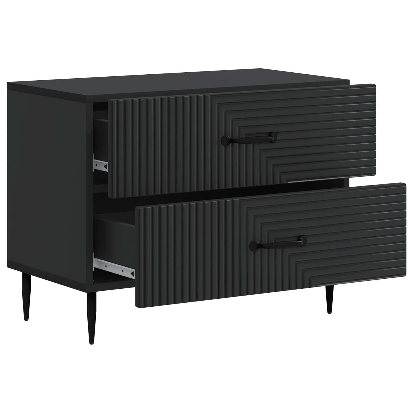Bedside Cabinet Black 62 x 34.5 x 47.5 cm Engineered Wood