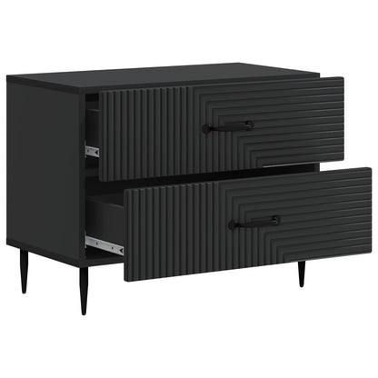 Bedside Cabinet Black 62 x 34.5 x 47.5 cm Engineered Wood