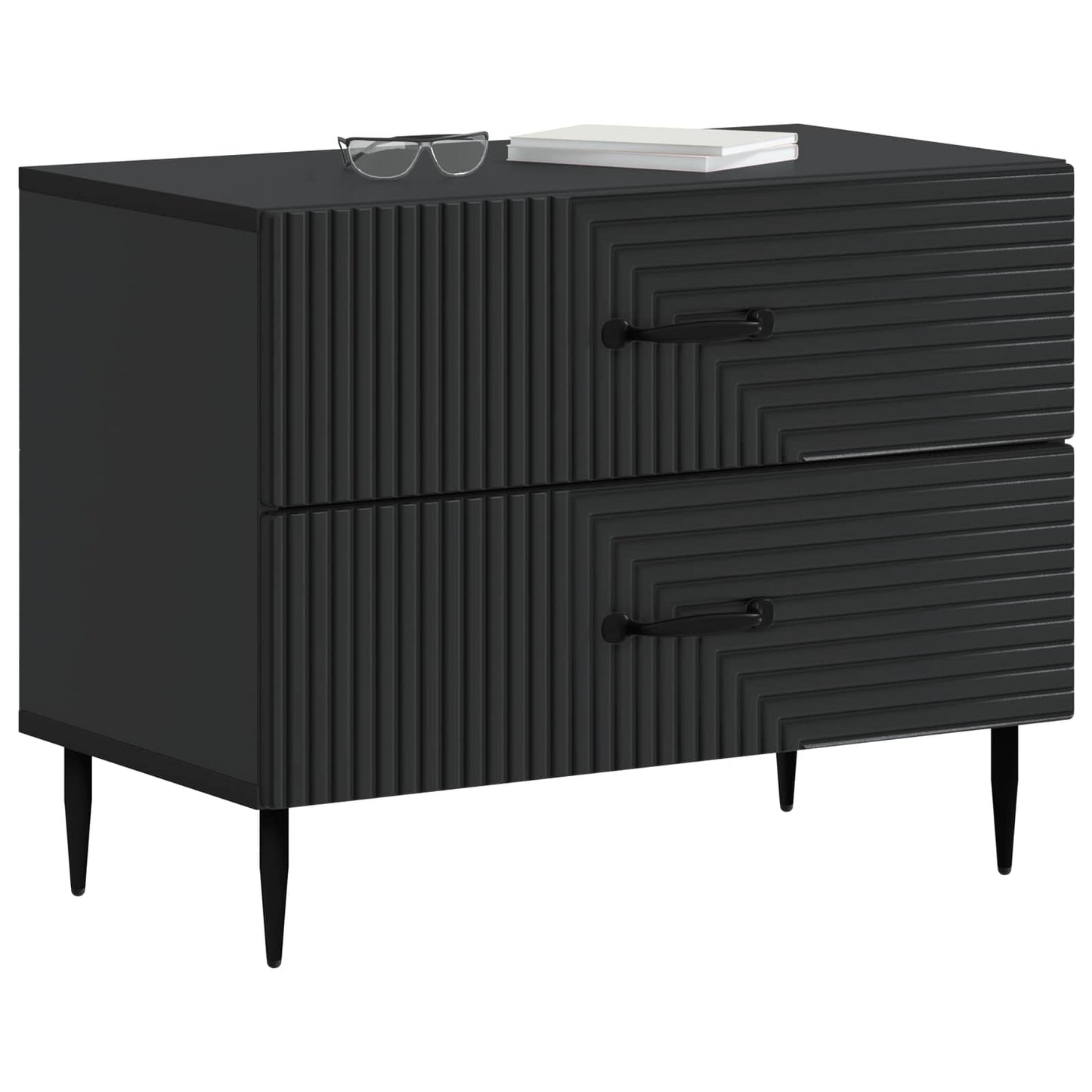 Bedside Cabinet Black 62 x 34.5 x 47.5 cm Engineered Wood