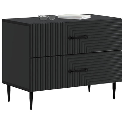 Bedside Cabinet Black 62 x 34.5 x 47.5 cm Engineered Wood