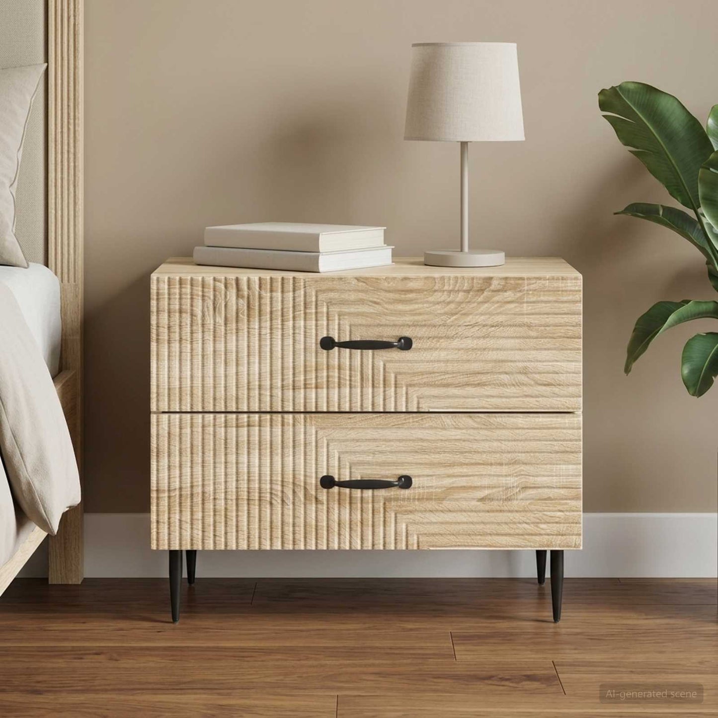 Bedside Cabinet Sonoma Oak 62 x 34.5 x 47.5 cm Engineered Wood
