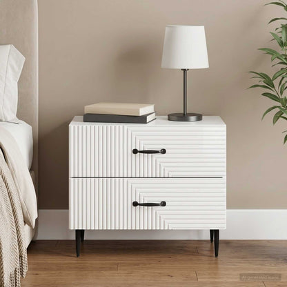 Bedside Cabinet High Gloss White 62 x 34.5 x 47.5 cm