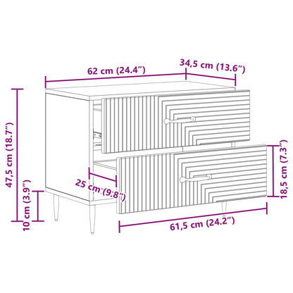 Bedside Cabinet Smoked Oak 62 x 34.5 x 47.5 cm Engineered Wood