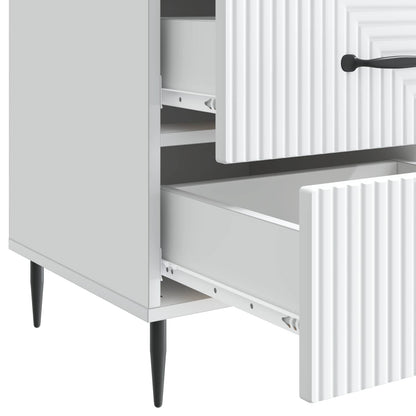 Bedside Cabinet White 43 x 41 x 66.5 cm Engineered Wood