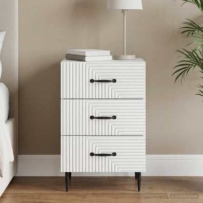 Bedside Cabinet White 43 x 41 x 66.5 cm Engineered Wood