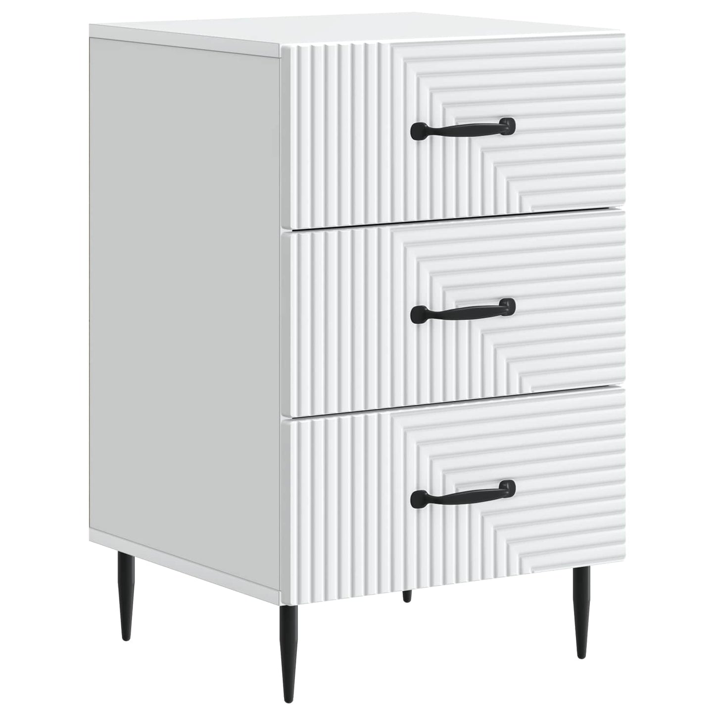 Bedside Cabinet White 43 x 41 x 66.5 cm Engineered Wood