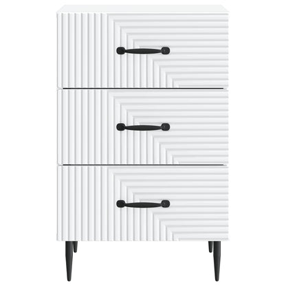 Bedside Cabinet White 43 x 41 x 66.5 cm Engineered Wood