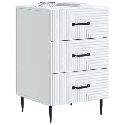 Bedside Cabinet White 43 x 41 x 66.5 cm Engineered Wood