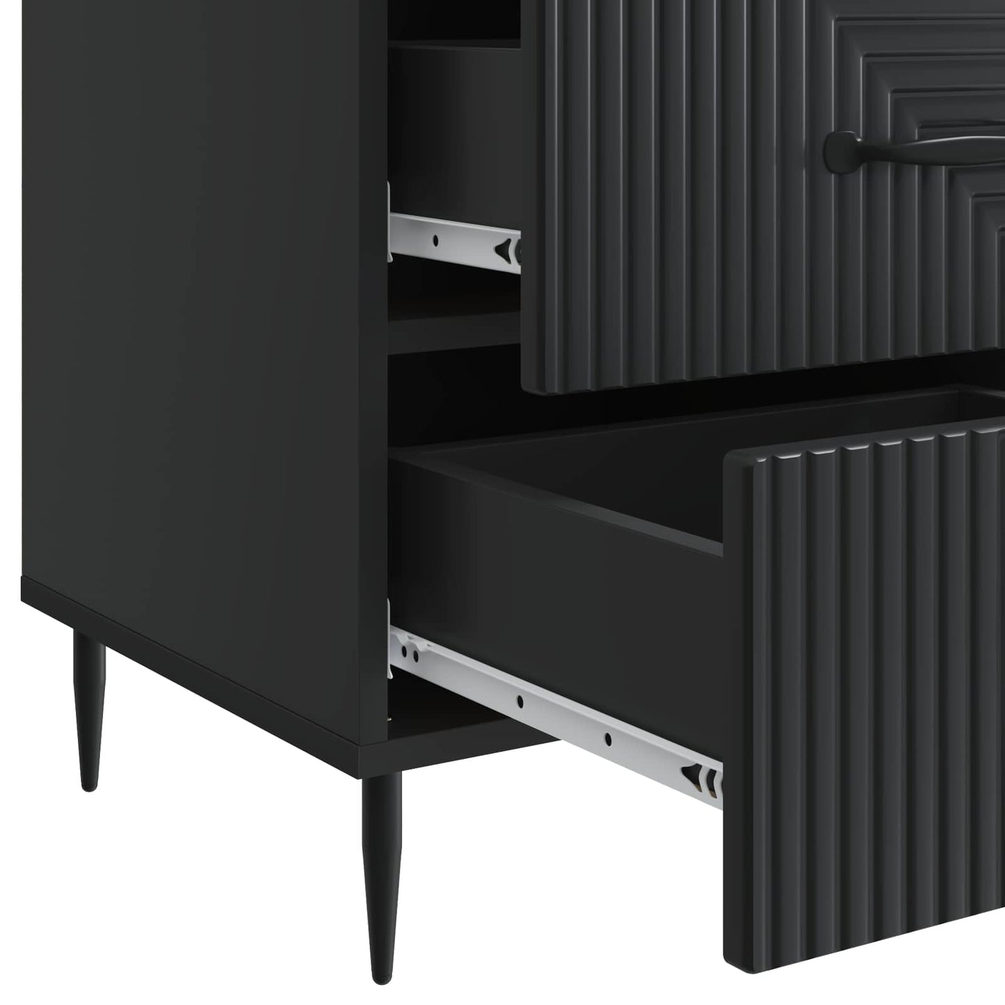 Bedside Cabinet Black 43 x 41 x 66.5 cm Engineered Wood