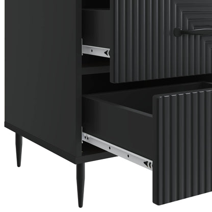Bedside Cabinet Black 43 x 41 x 66.5 cm Engineered Wood