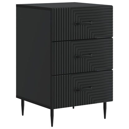 Bedside Cabinet Black 43 x 41 x 66.5 cm Engineered Wood
