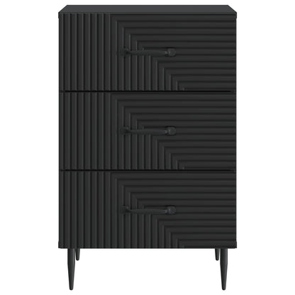 Bedside Cabinet Black 43 x 41 x 66.5 cm Engineered Wood