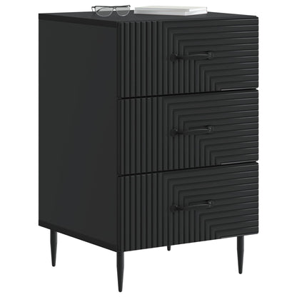 Bedside Cabinet Black 43 x 41 x 66.5 cm Engineered Wood