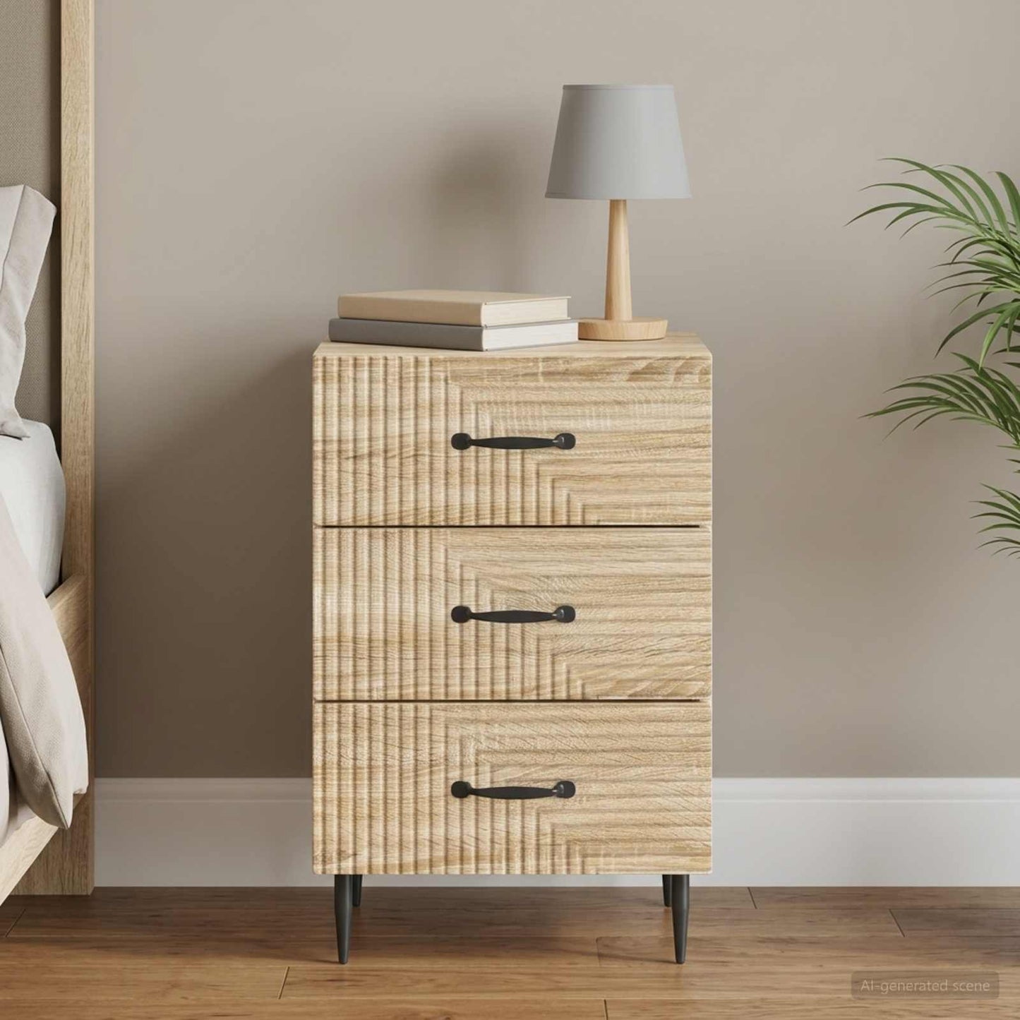 Bedside Cabinet Sonoma Oak 43 x 41 x 66.5 cm Engineered Wood
