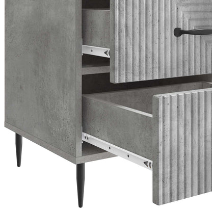 Bedside Cabinet Concrete Grey 43 x 41 x 66.5 cm Engineered Wood