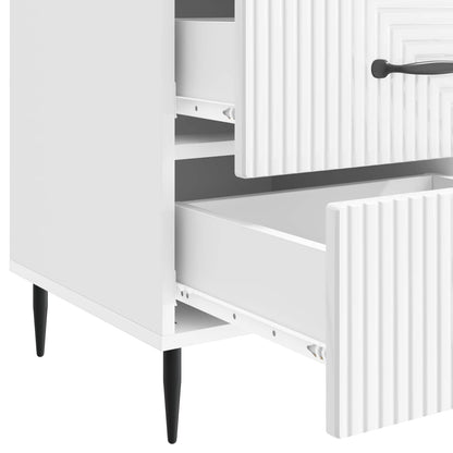 Bedside Cabinet with Drawer High Gloss White 43 x 41 x 66.5 cm