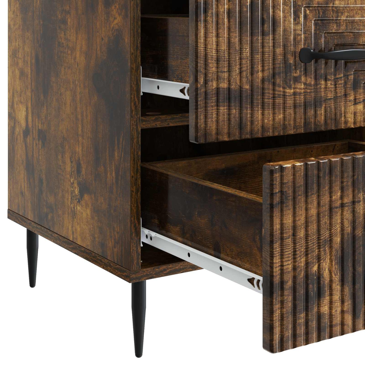 Bedside Cabinet Smoked Oak 43 x 41 x 66.5 cm Engineered Wood