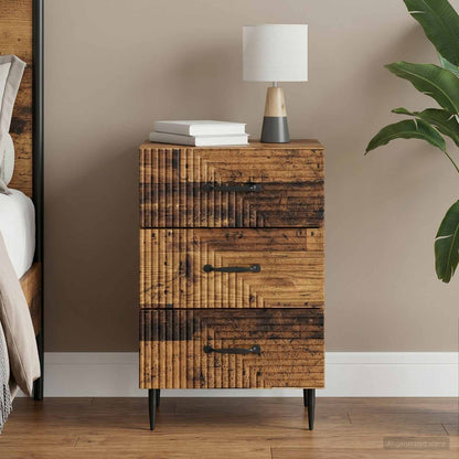 Bedside Cabinet Old Wood 43 x 41 x 66.5 cm Engineered Wood