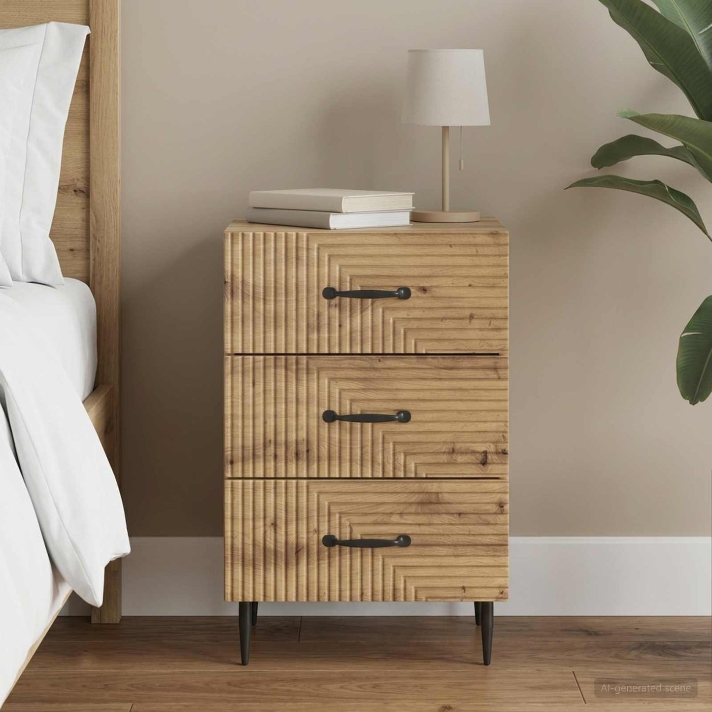 Bedside Cabinet Artisan Oak 43 x 41 x 66.5 cm Engineered Wood
