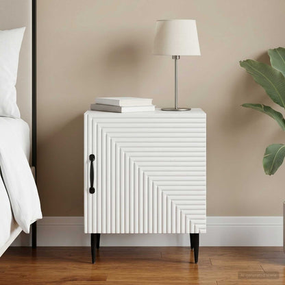 Bedside Cabinet White 43 x 34.5 x 50 cm Engineered Wood