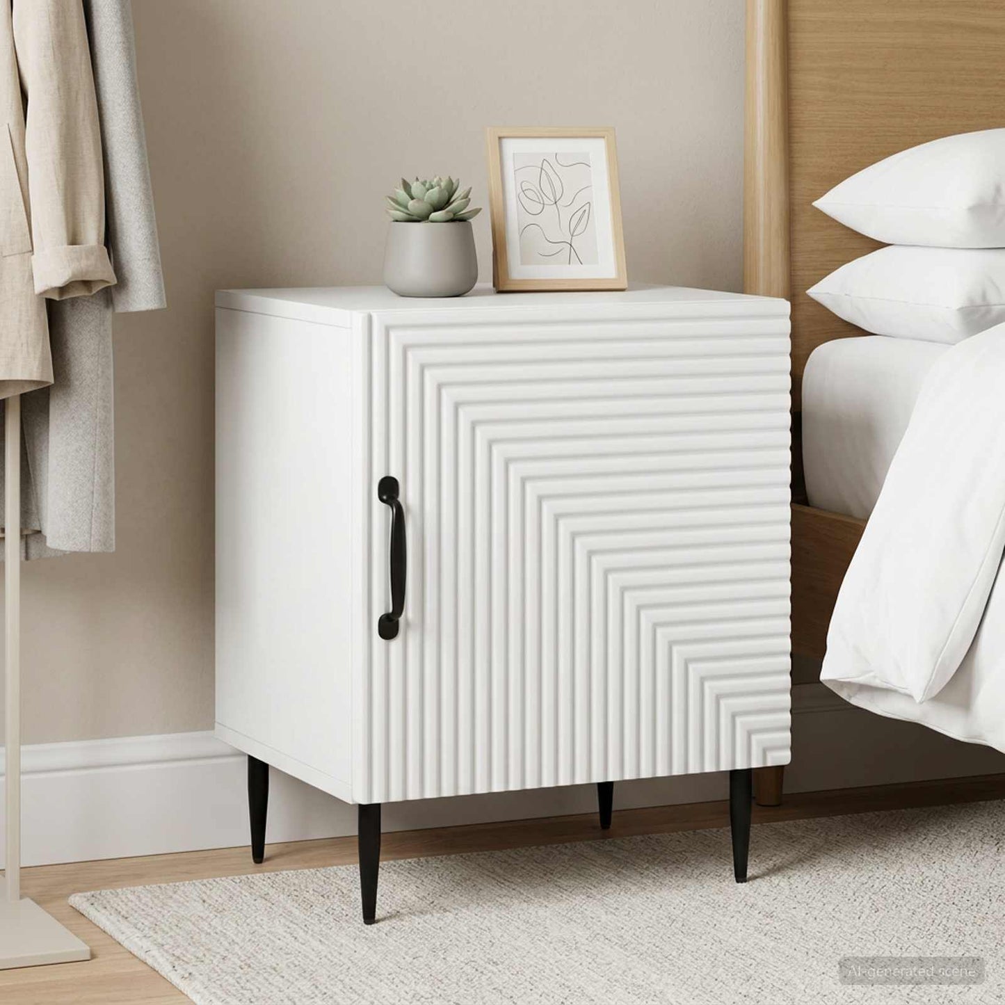 Bedside Cabinet 2 pcs White 43 x 34.5 x 50 cm Engineered Wood
