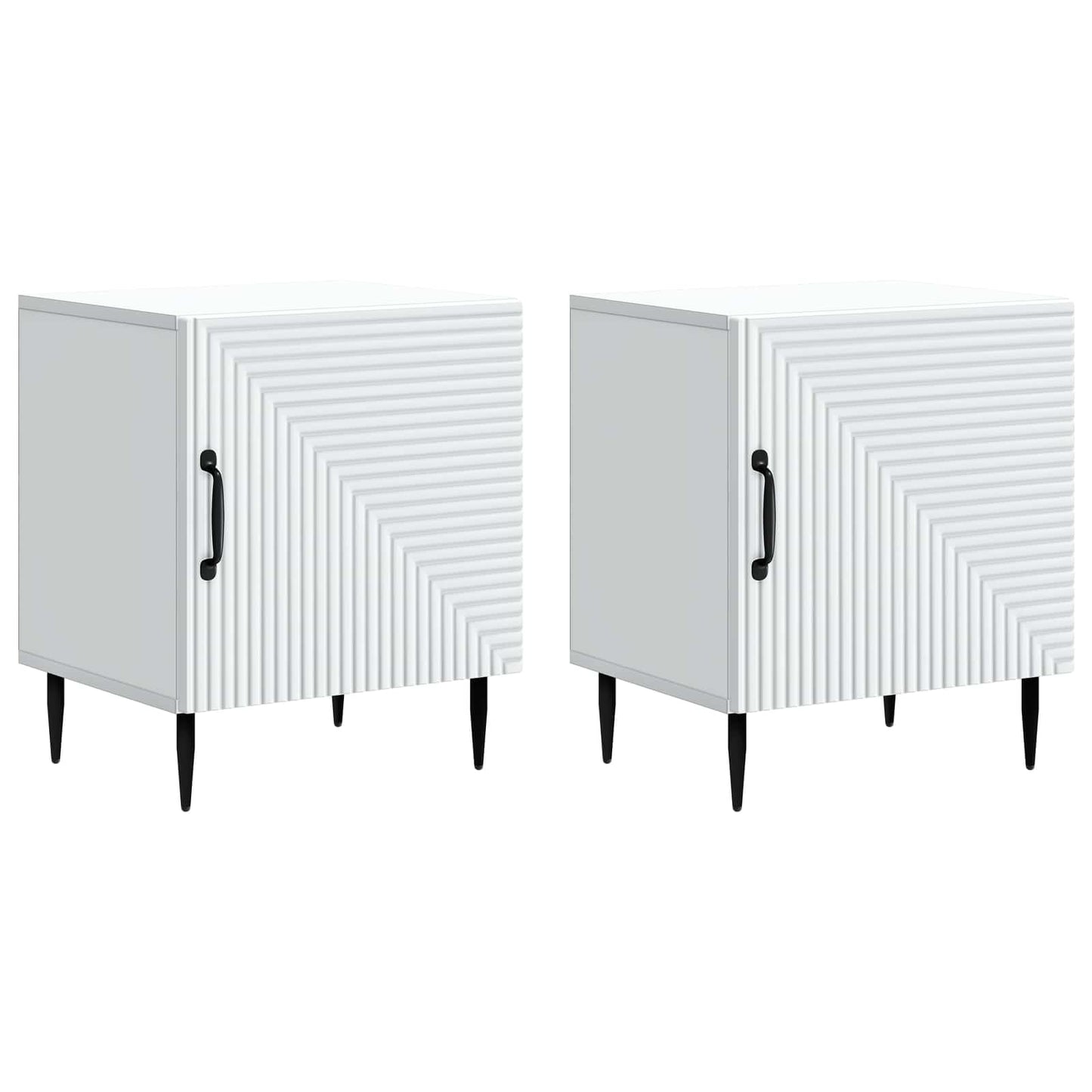 Bedside Cabinet 2 pcs White 43 x 34.5 x 50 cm Engineered Wood