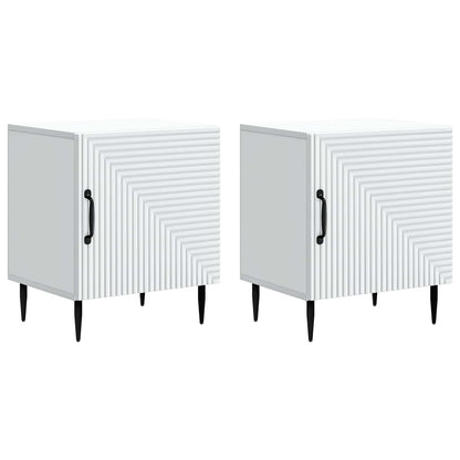 Bedside Cabinet 2 pcs White 43 x 34.5 x 50 cm Engineered Wood
