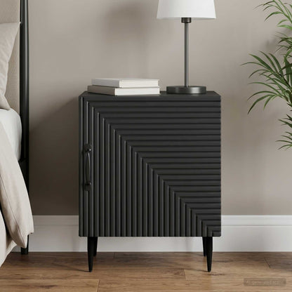 Bedside Cabinet Black 43 x 34.5 x 50 cm Engineered Wood