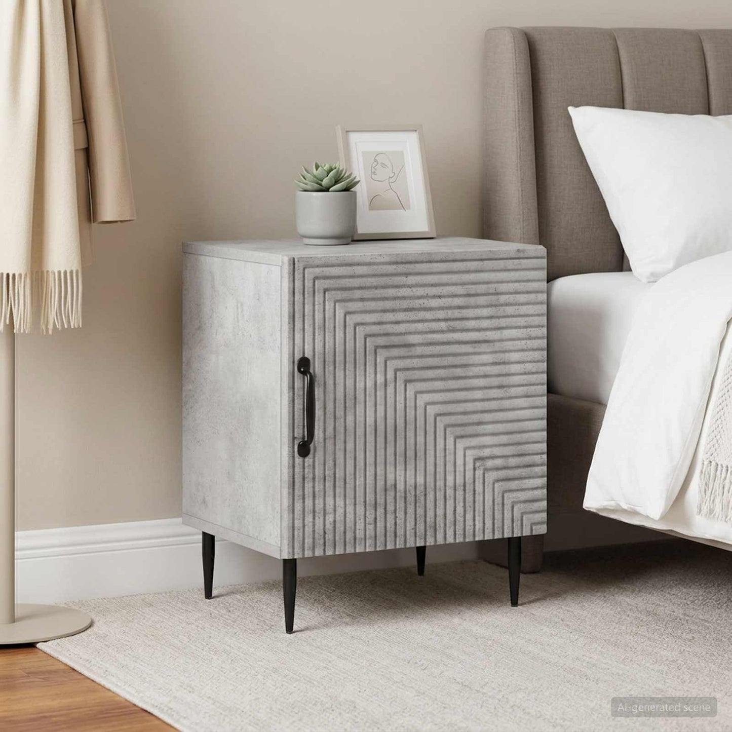 Bedside Cabinet 2 pcs Concrete Grey 43 x 34.5 x 50 cm