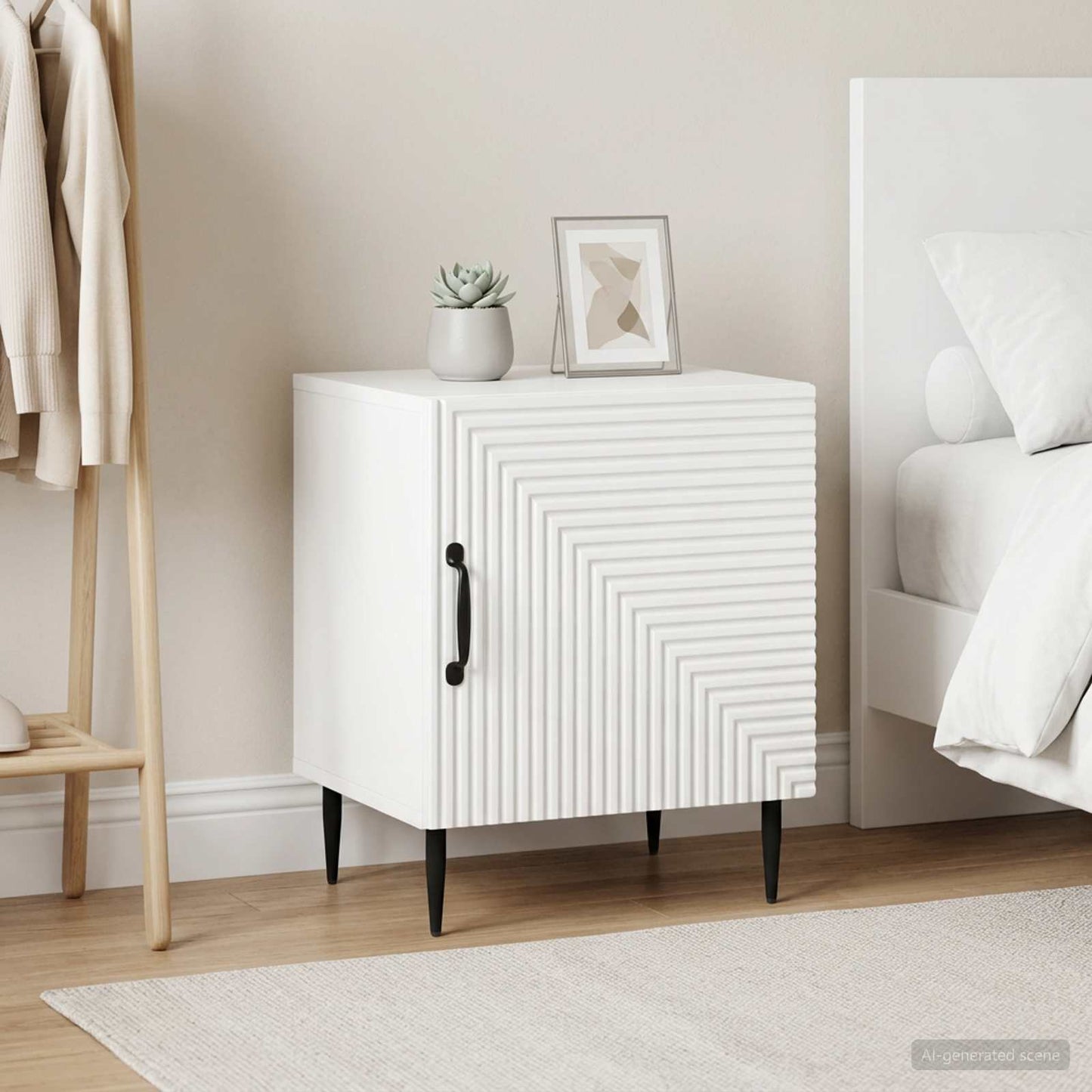 Bedside Cabinet 2 pcs High Gloss White 43 x 34.5 x 50 cm